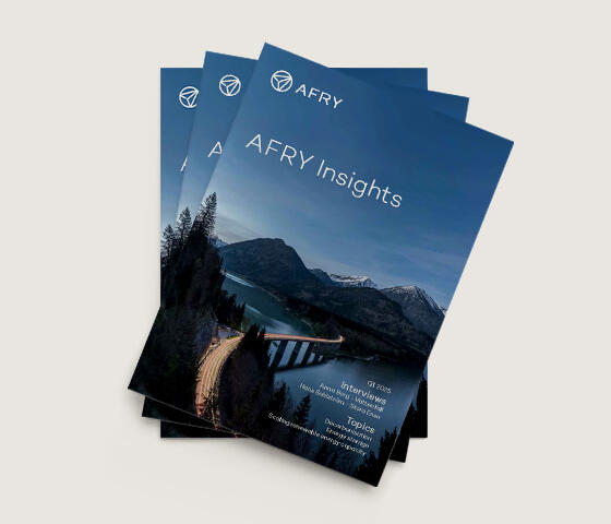 Stack of AFRY Insights Q1 2025 magazines