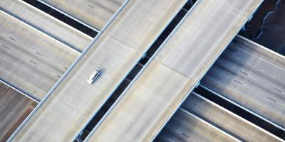 Four roads with one car