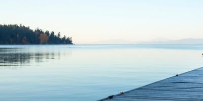 Lake and forest with a dock